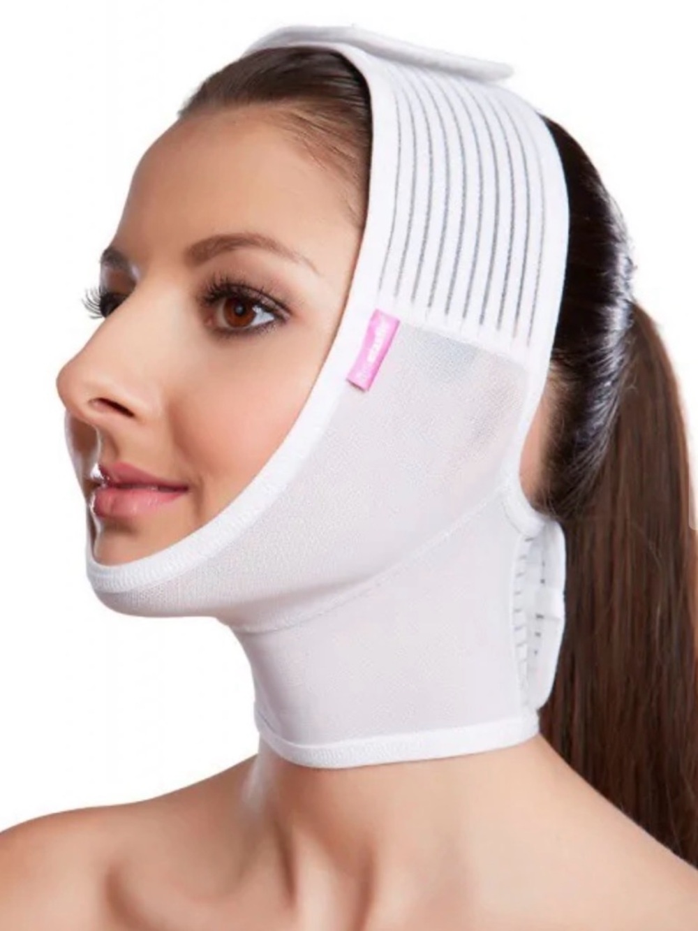 EUC [Lipoelastic] FM Extra Face Lifting Post-Surgery Support White Size Large